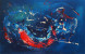 Swimmer abstract schilderij